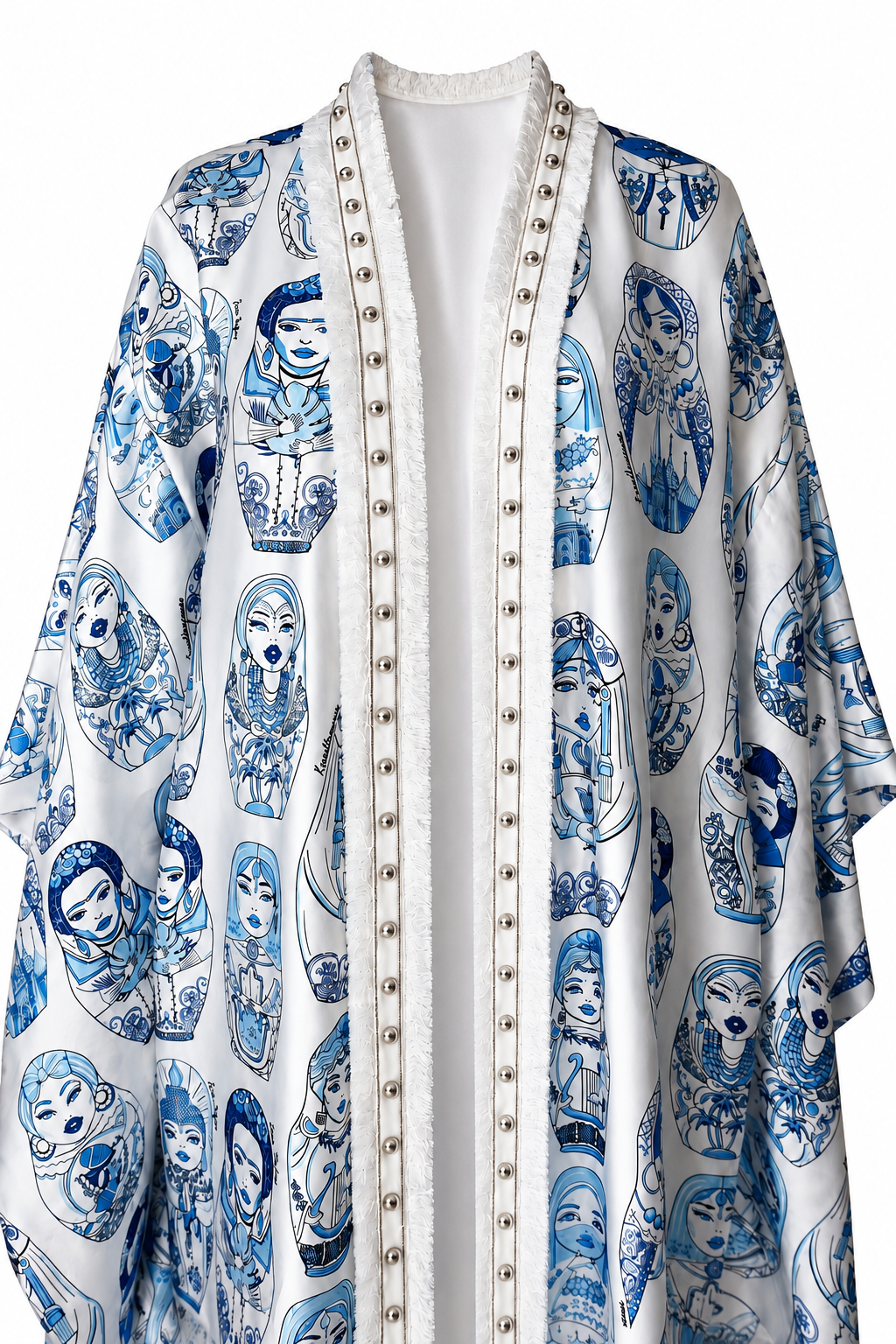Blue Matryoshka Kaftan Set