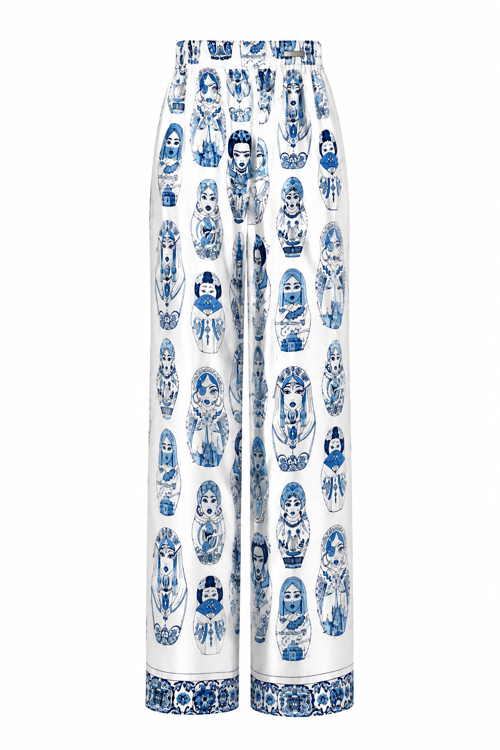 Blue Matryoshka Kaftan Set