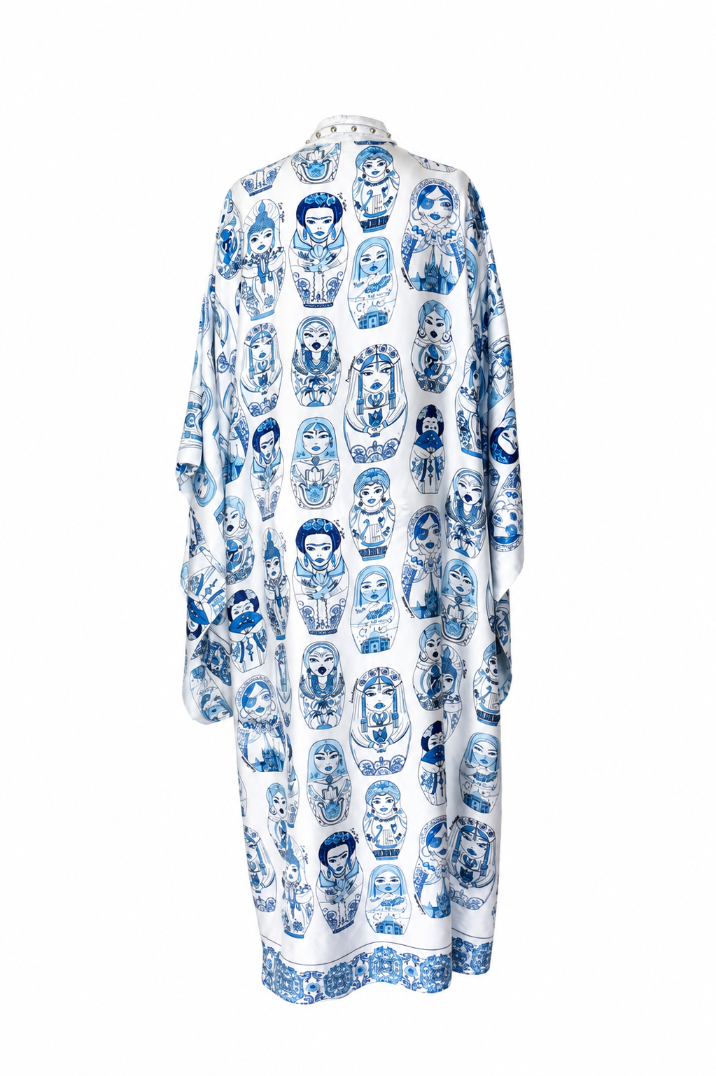 Blue Matryoshka Kaftan Set