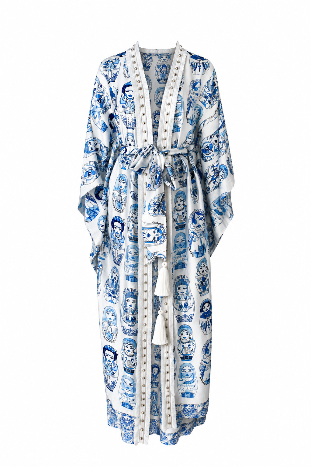 Blue Matryoshka Kaftan Set