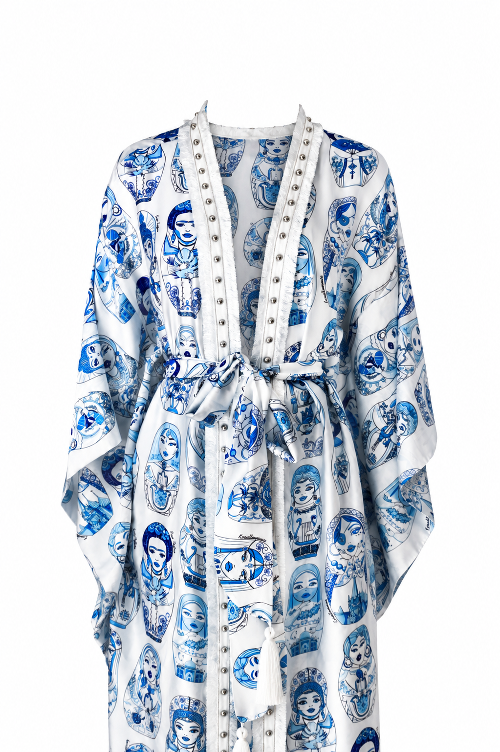 Blue Matryoshka Kaftan Set