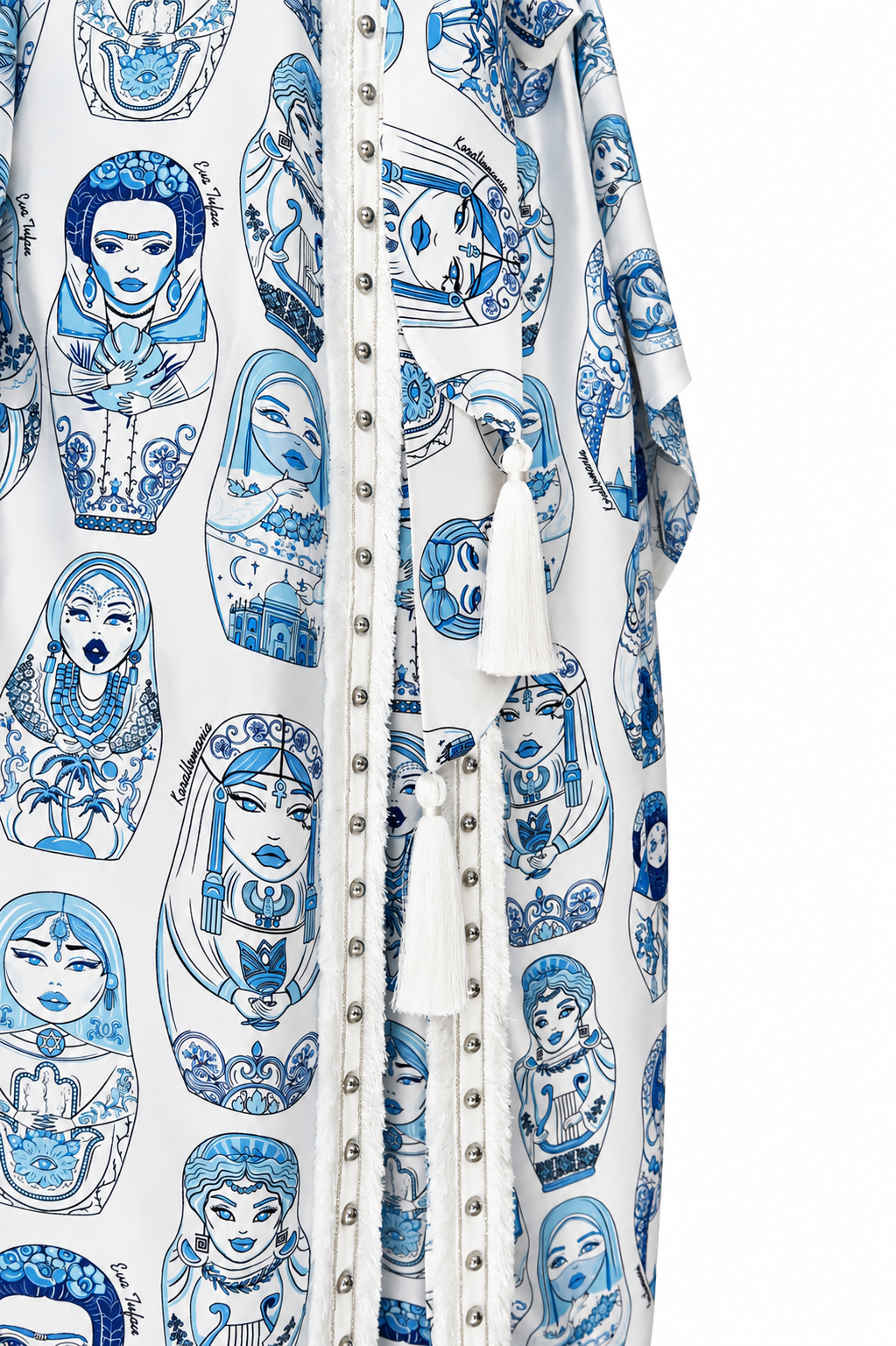 Blue Matryoshka Kaftan Set