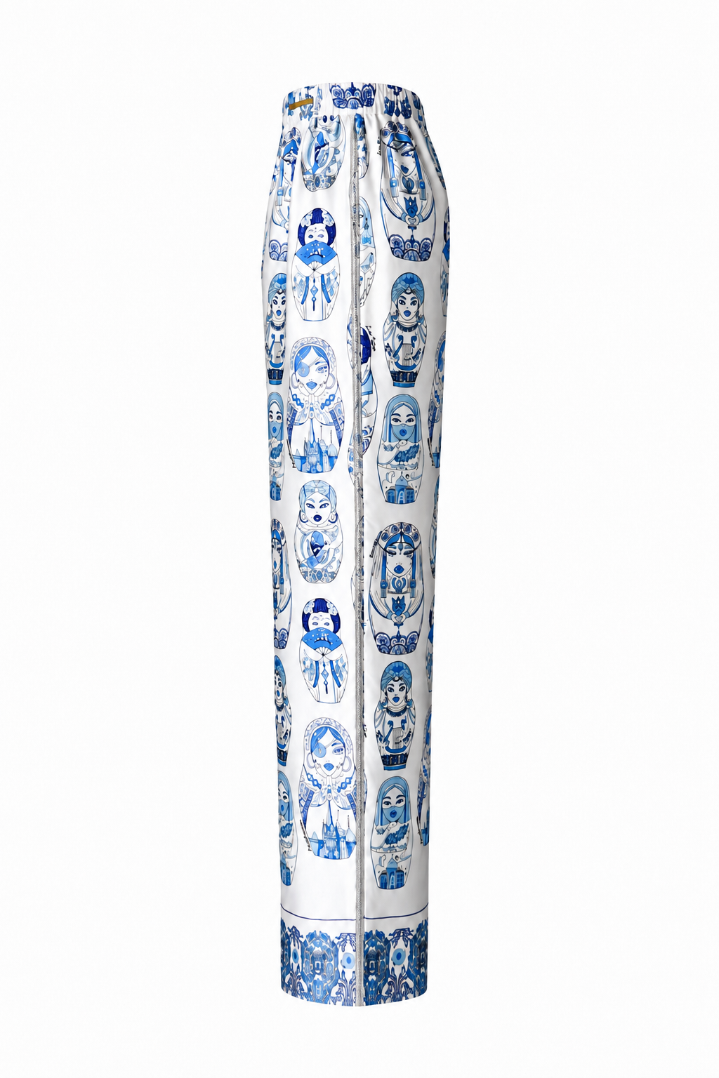 Blue Matryoshka Kaftan Set